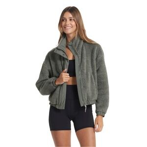 Vuori Olive Green Teddy Sherpa Jacket